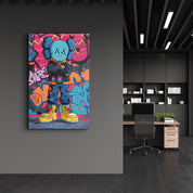 Kaws Colorful Fan Art Collection | Glass Wall Art - Artdesigna