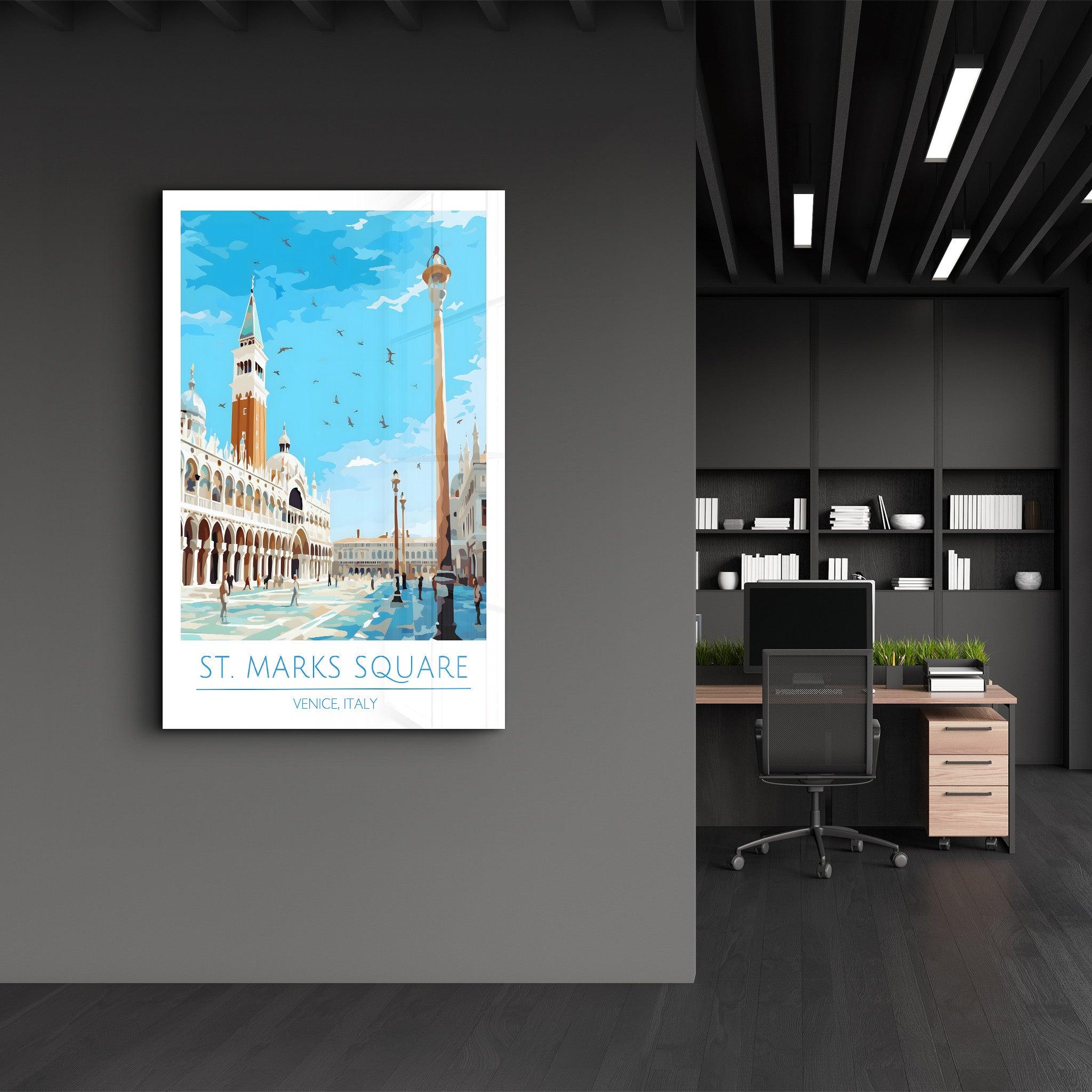 St. Marks Sqaure-Venice Italy-Travel Posters | Glass Wall Art - Artdesigna