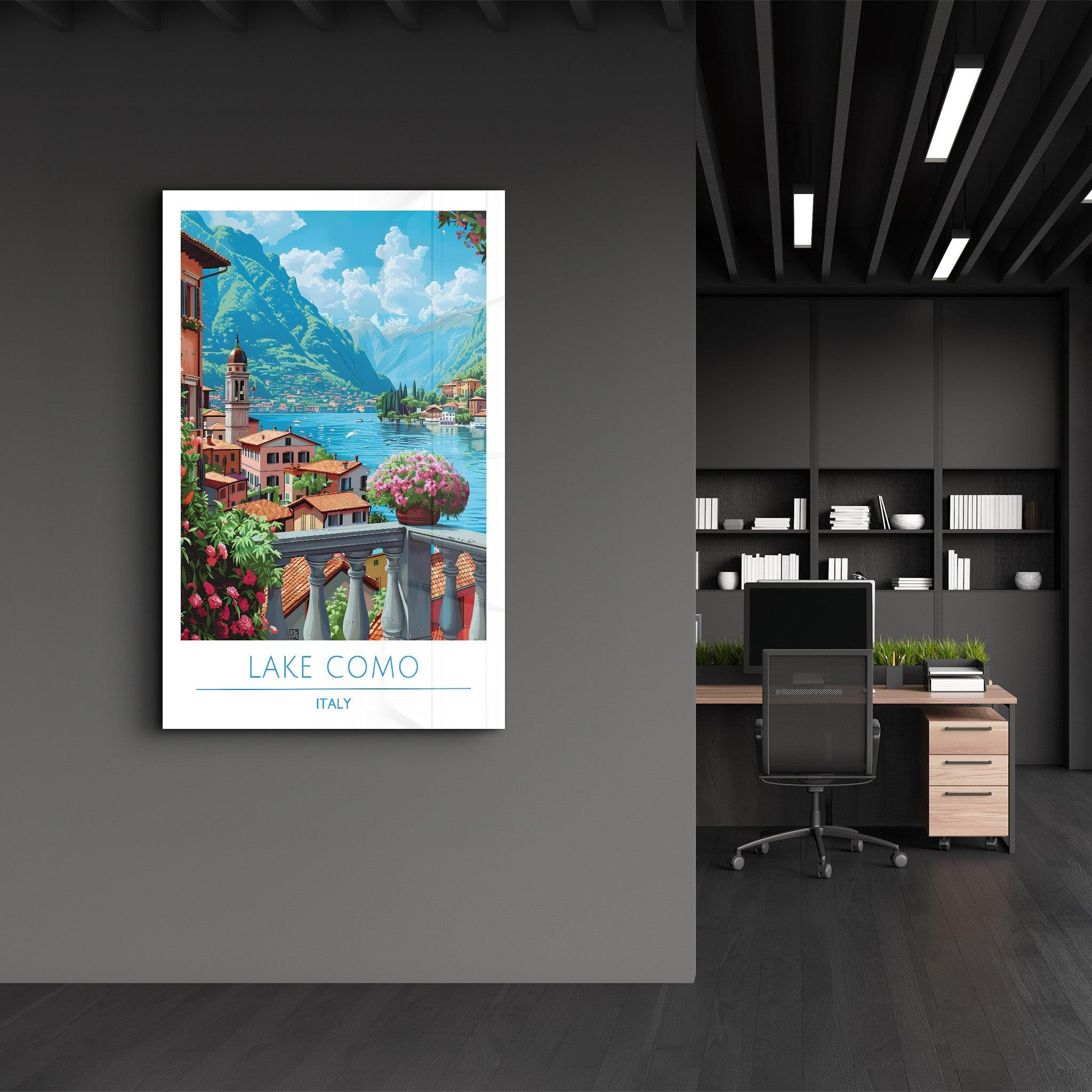 Lake Como Italy-Travel Posters | Glass Wall Art - Artdesigna