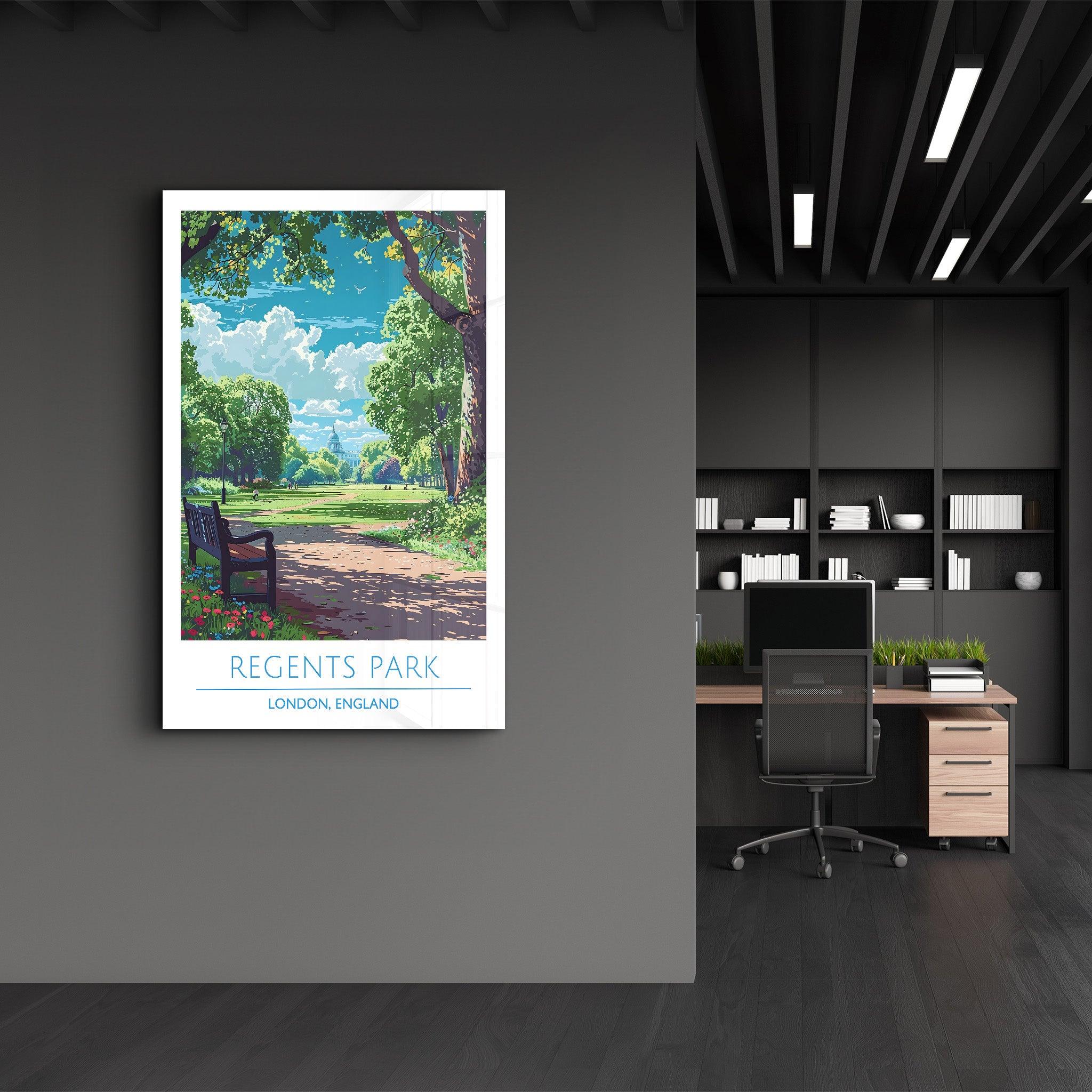 Regents Park-London England-Travel Posters | Glass Wall Art - Artdesigna