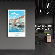 Copenhagen Denmark-Travel Posters | Glass Wall Art - Artdesigna