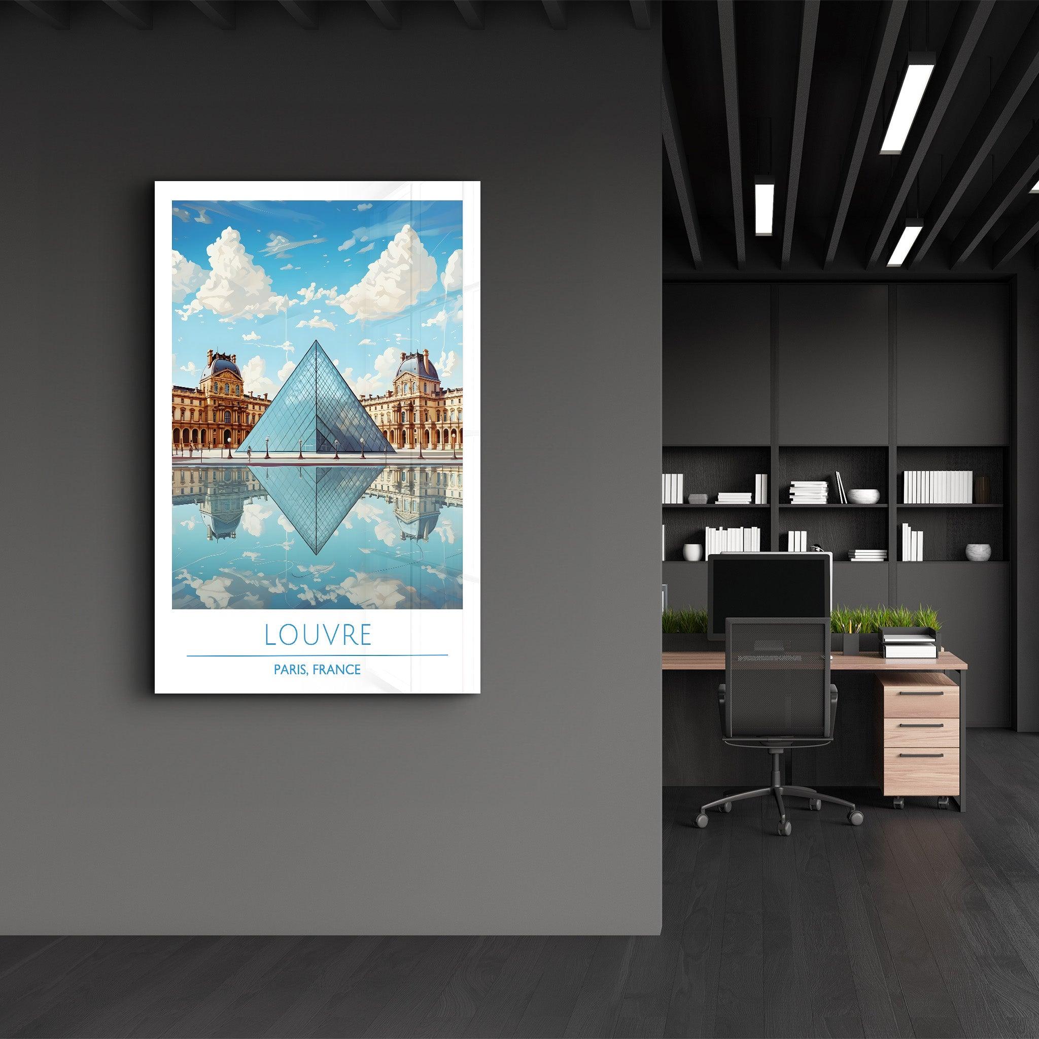 Louvre-Paris France-Travel Posters | Glass Wall Art - Artdesigna