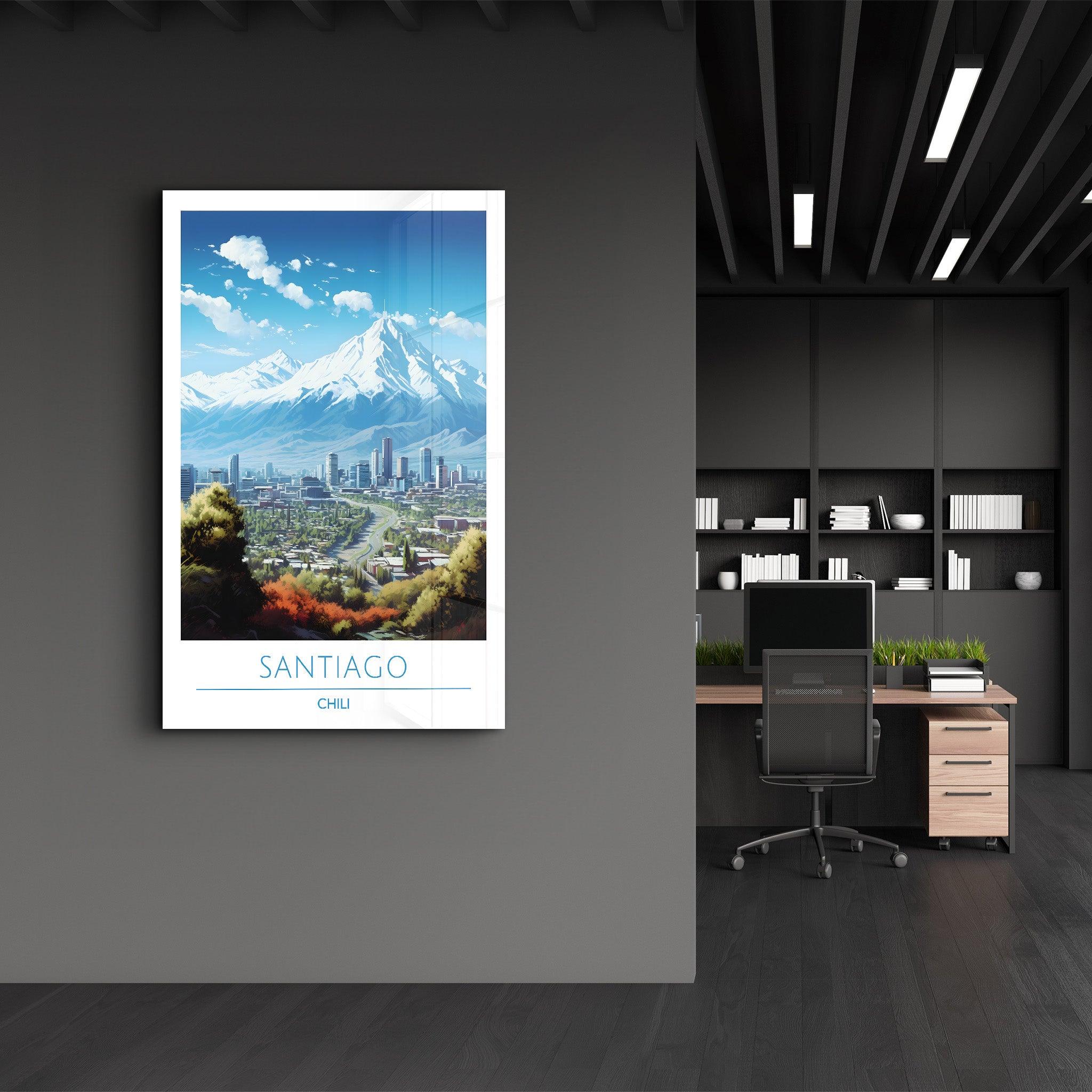 Santiago Chili-Travel Posters | Glass Wall Art - Artdesigna