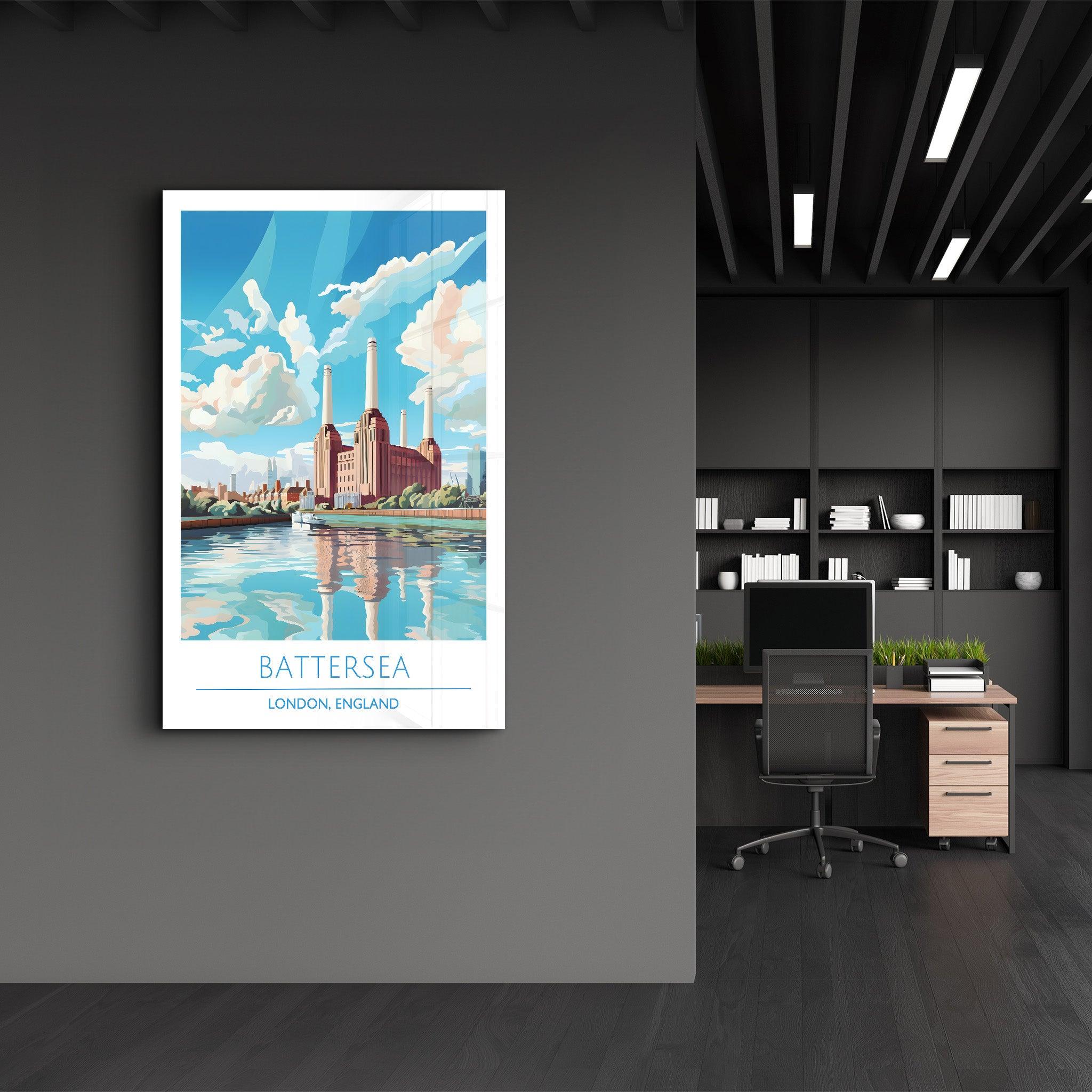 Battersea-London England-Travel Posters | Glass Wall Art - Artdesigna