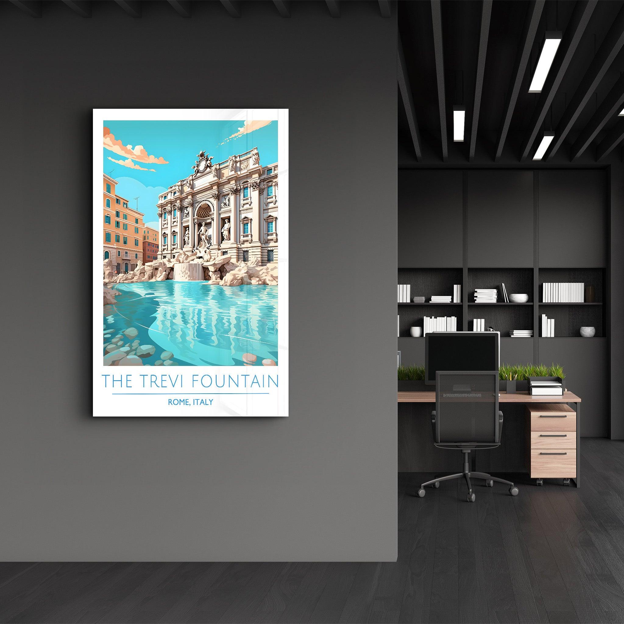 The Trevi Fountain-Rome Italy-Travel Posters | Glass Wall Art - Artdesigna