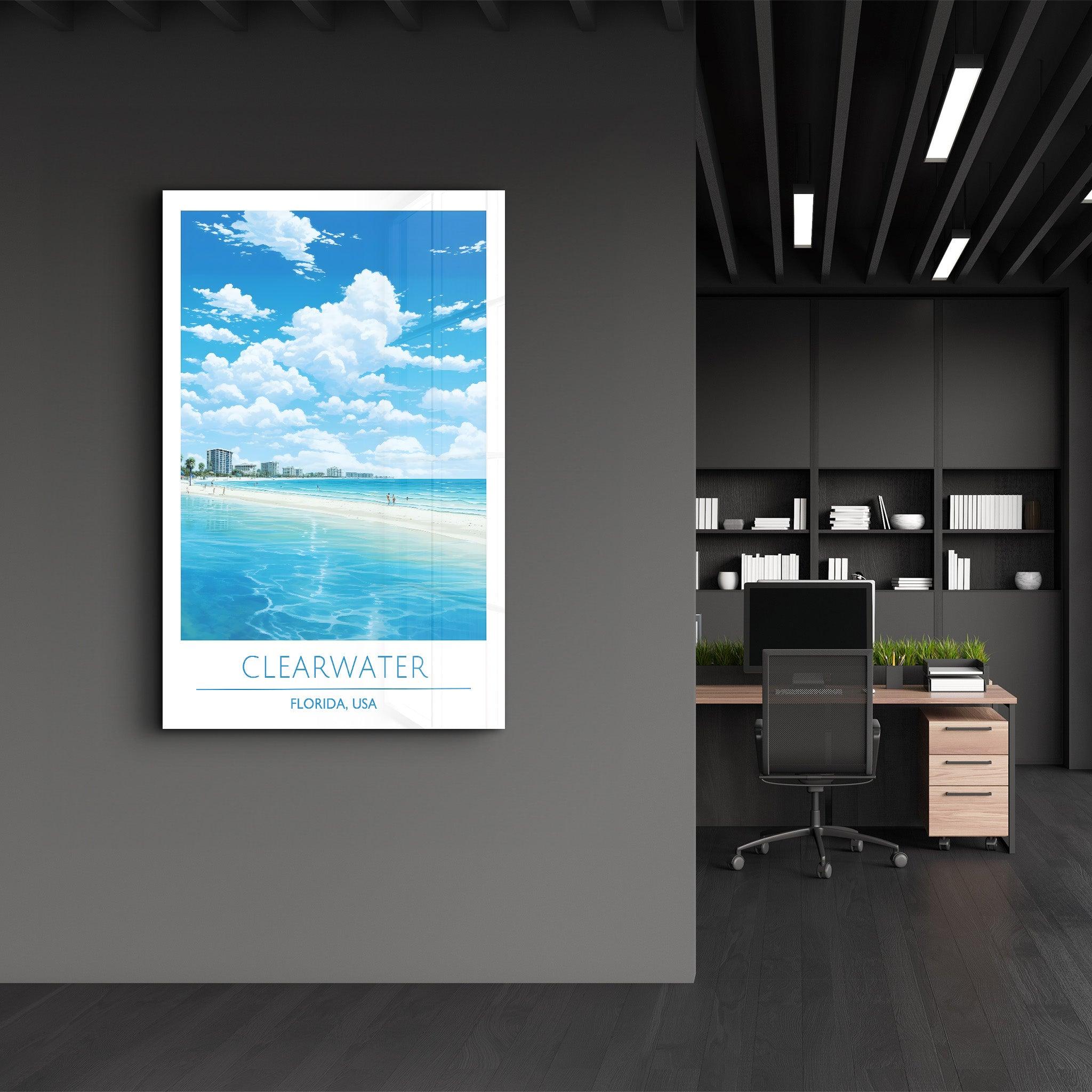 Clearwater-Florida USA-Travel Posters | Glass Wall Art - Artdesigna