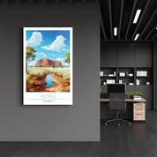 Uluru Australia-Travel Posters | Glass Wall Art - Artdesigna