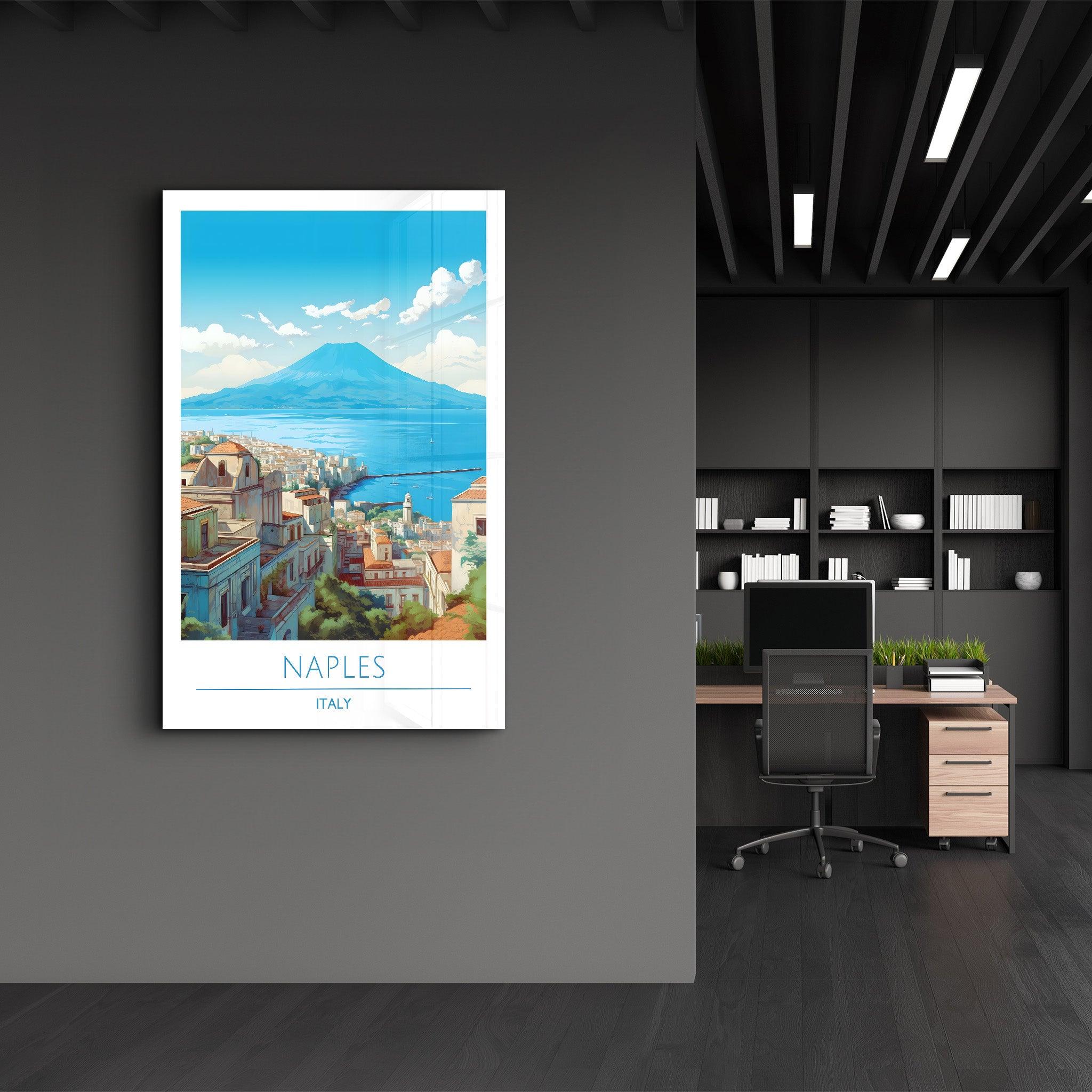 Naples Italy-Travel Posters | Glass Wall Art - Artdesigna