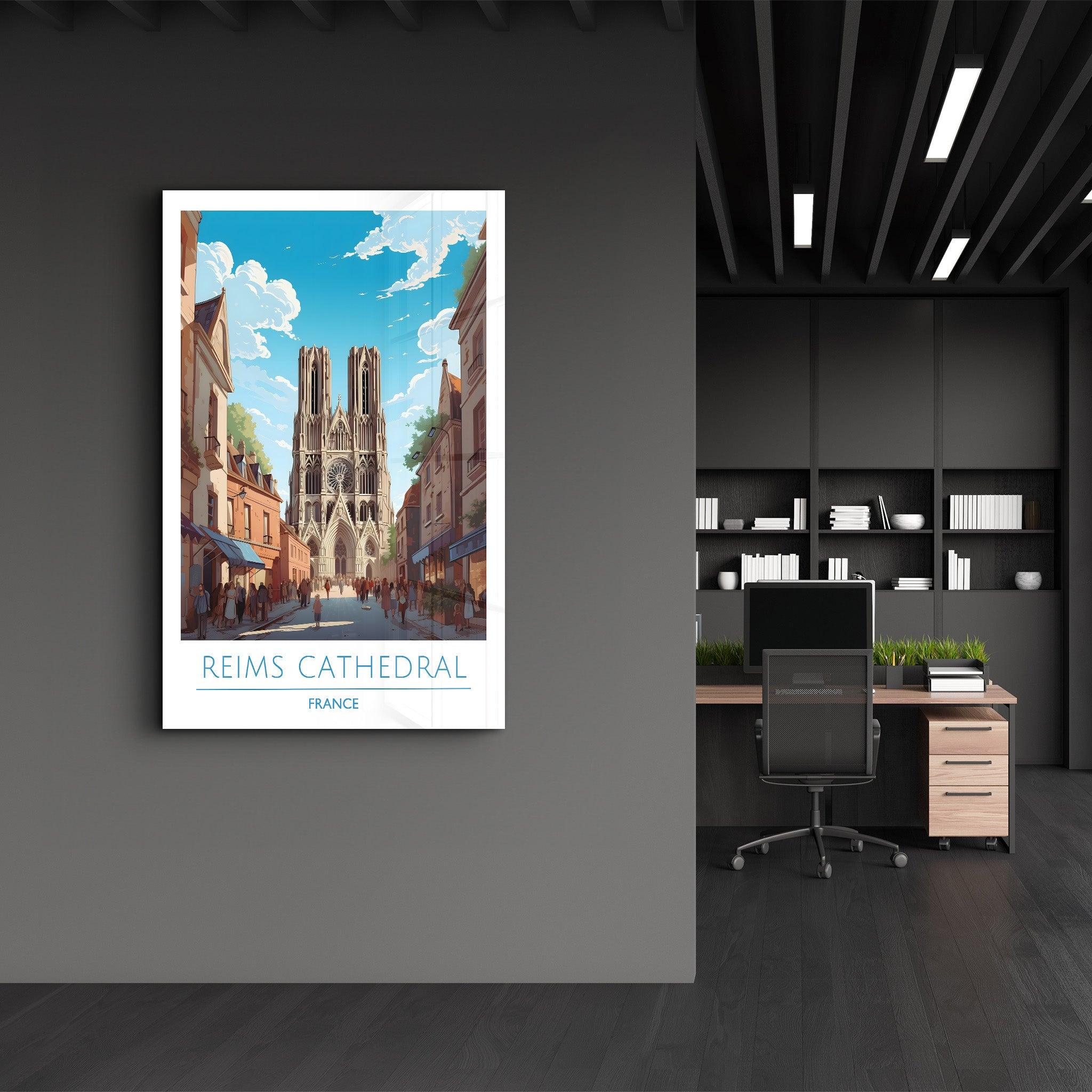 Reims Cathedral France-Travel Posters | Glass Wall Art - Artdesigna