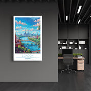 London England 1-Travel Posters | Glass Wall Art - Artdesigna