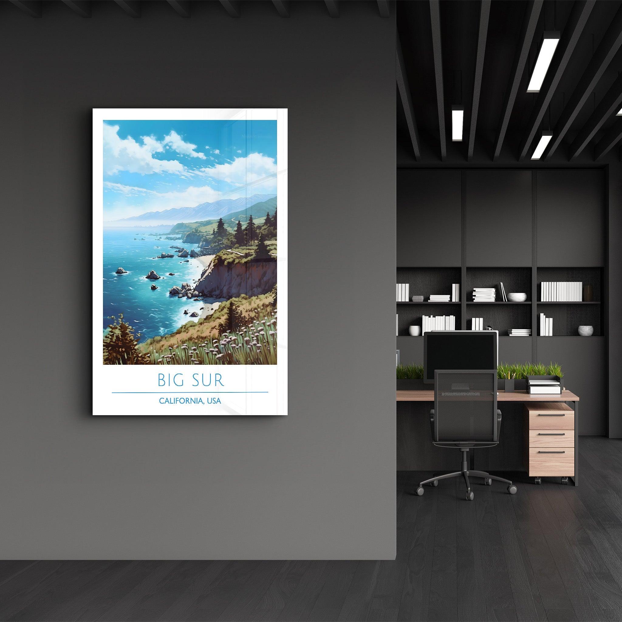 Big Sur 1-California USA-Travel Posters | Glass Wall Art - Artdesigna