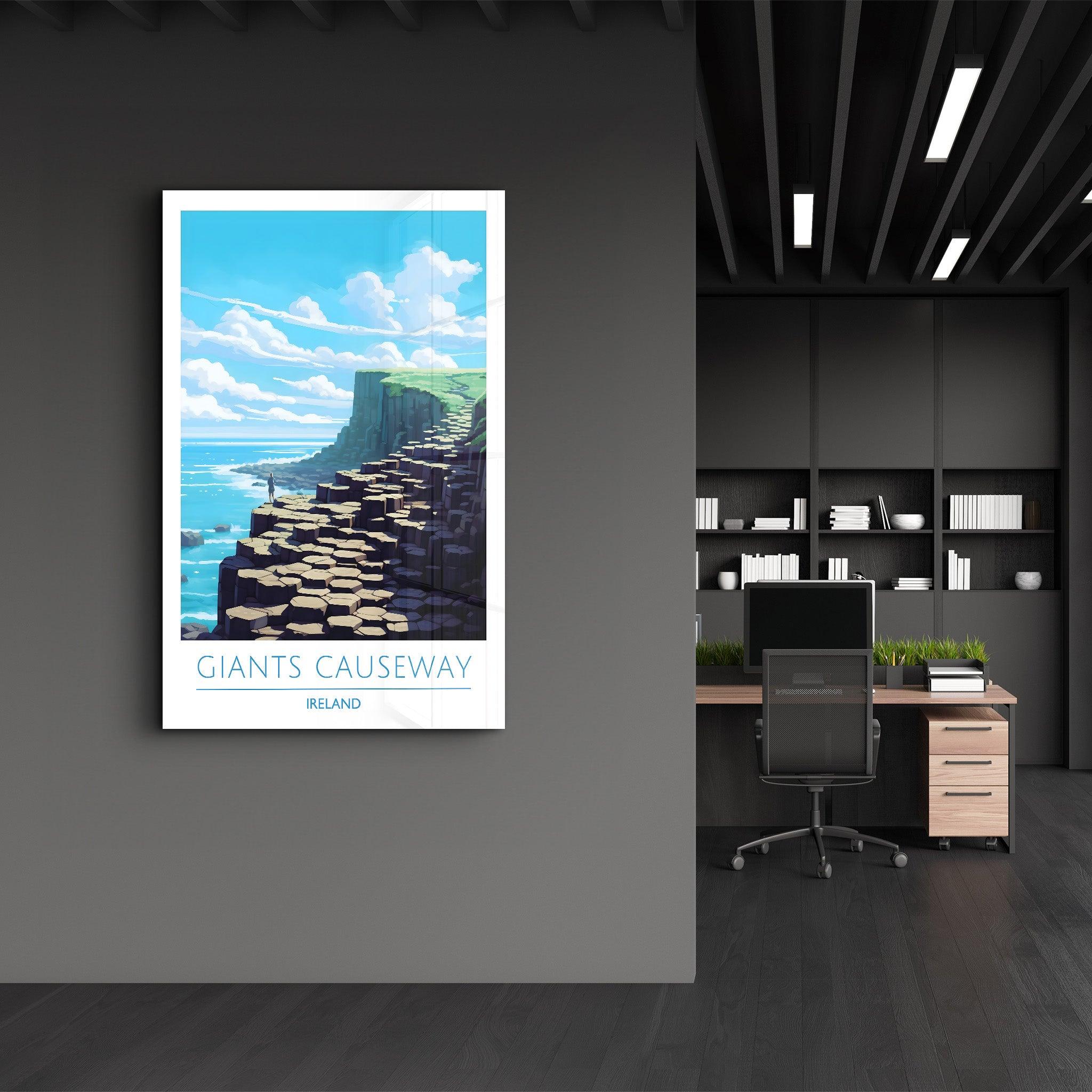 Giants Causeway Ireland-Travel Posters | Glass Wall Art - Artdesigna