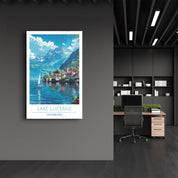 Lake Lucerne Switzerland-Travel Posters | Glass Wall Art - Artdesigna