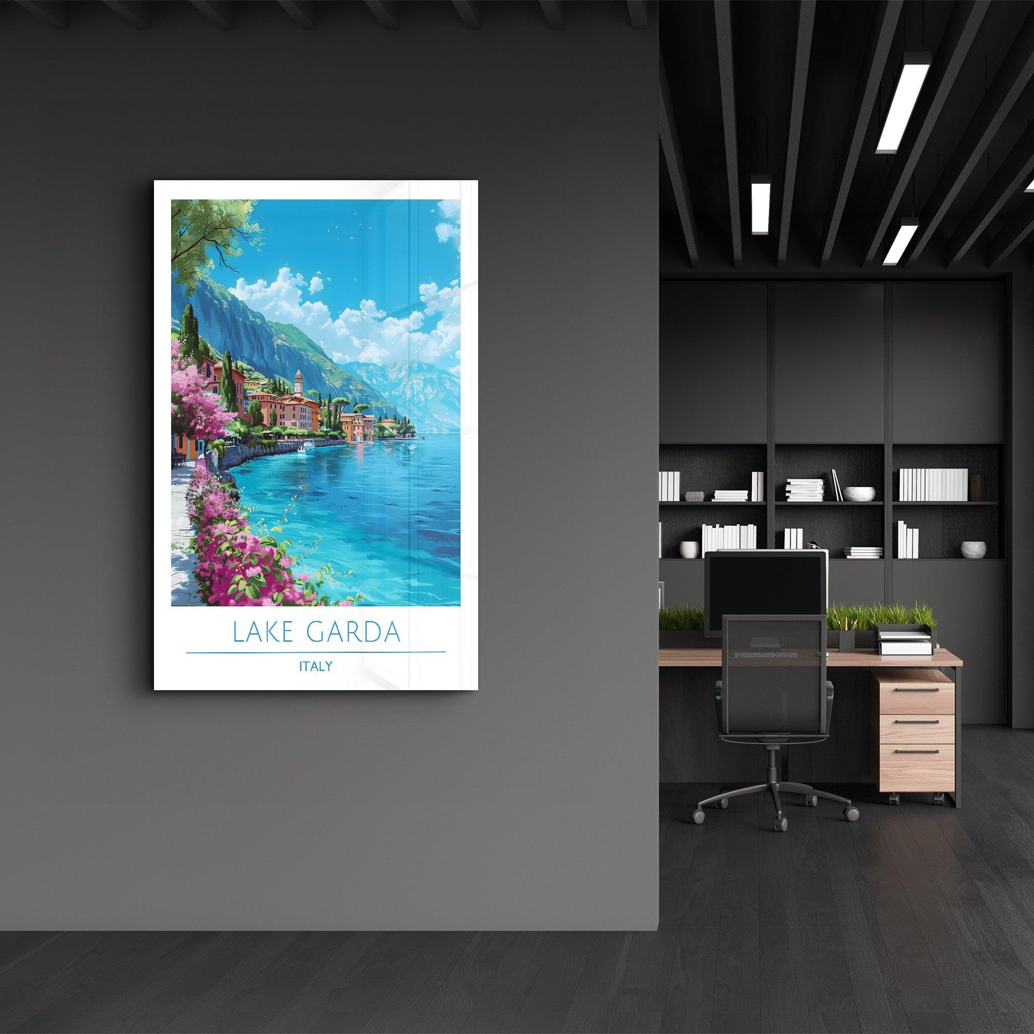 Lake Garda Italy-Travel Posters | Glass Wall Art - Artdesigna