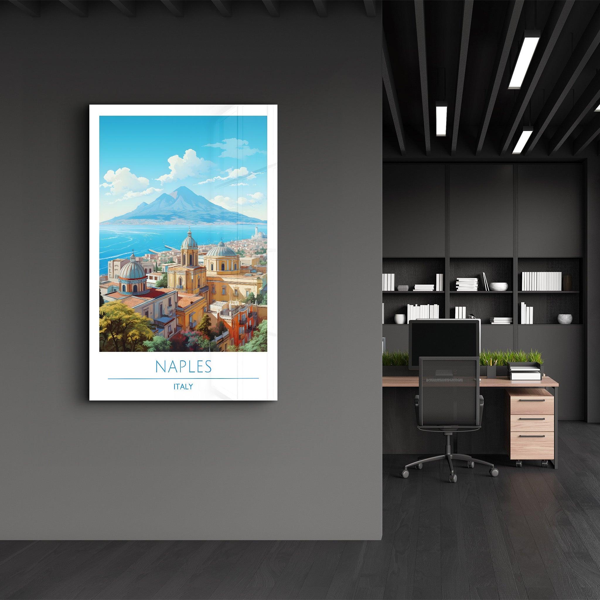 Naples Italy 2-Travel Posters | Glass Wall Art - Artdesigna