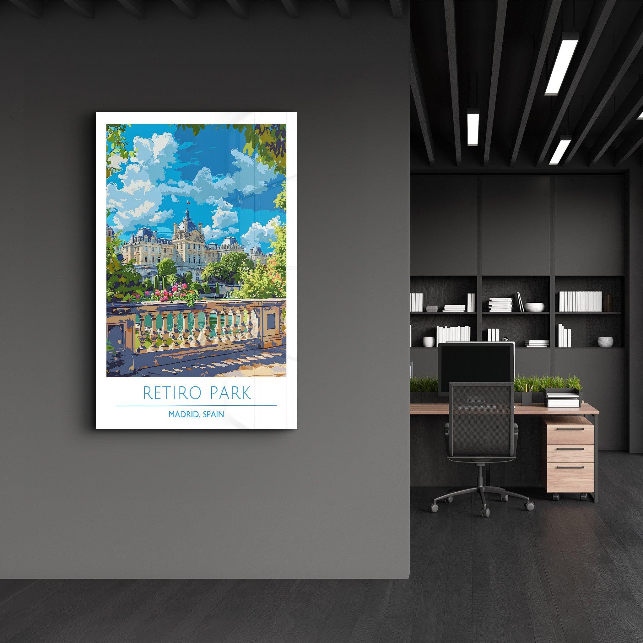 Retiro Park 2-Madrid Spain-Travel Posters | Glass Wall Art - Artdesigna