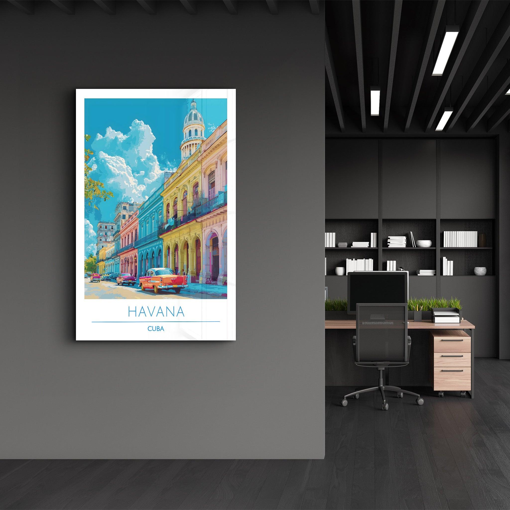 Havana Cuba 2-Travel Posters | Glass Wall Art - Artdesigna