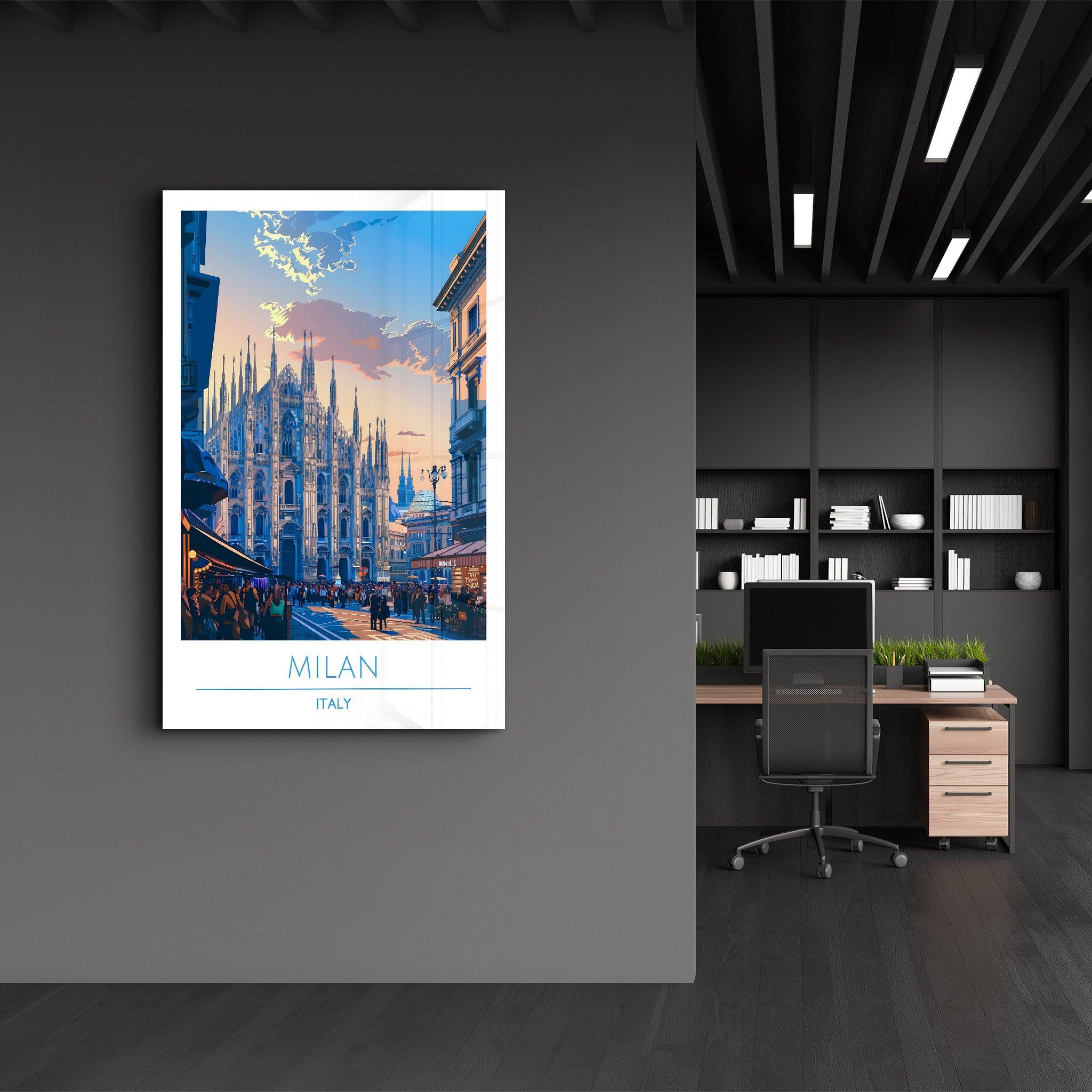 Milan Italy-Travel Posters | Glass Wall Art - Artdesigna