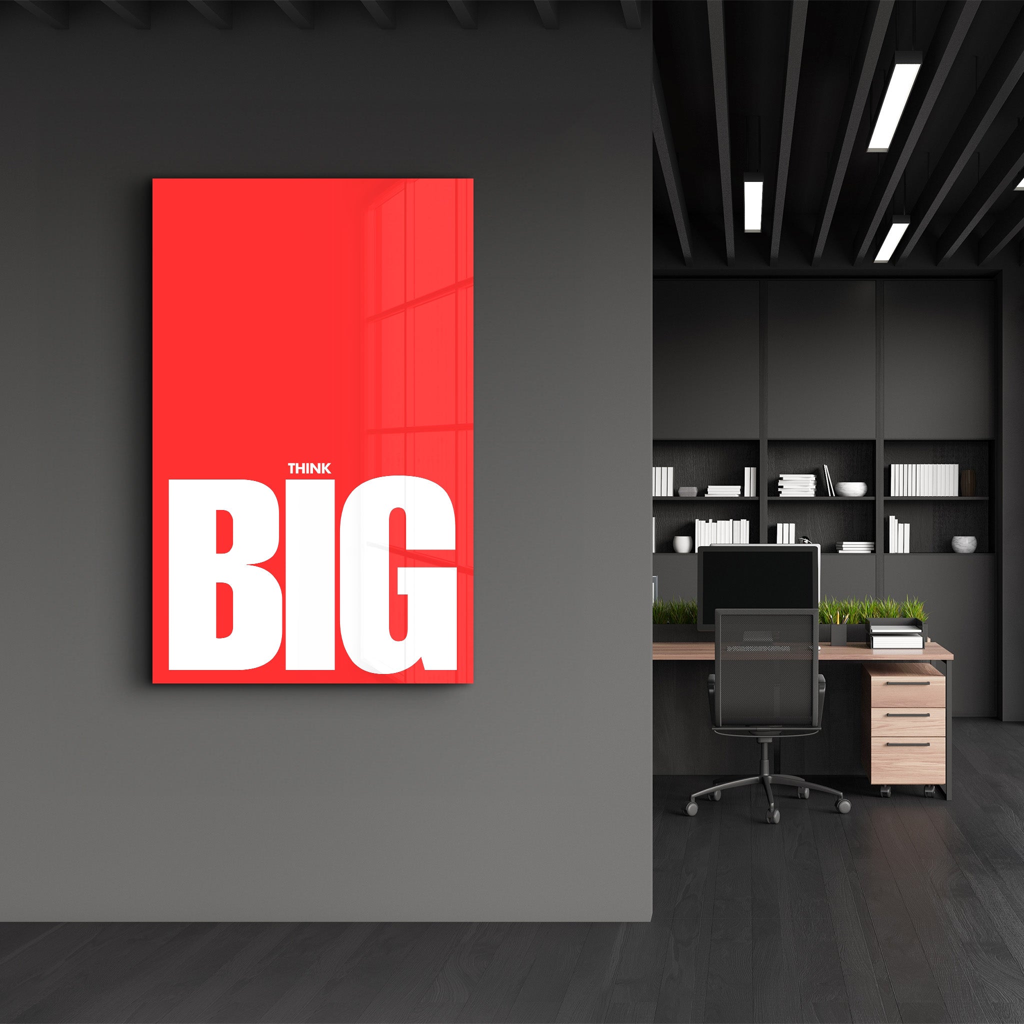 Think BIG | Motivational Glass Wall Art - Artdesigna