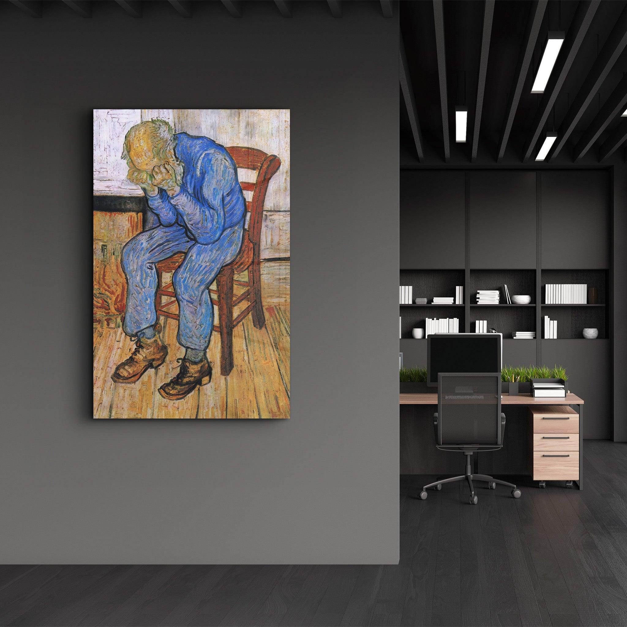 Vincent van Gogh's At Eternity's Gate (1890) | Glass Wall Art - Artdesigna