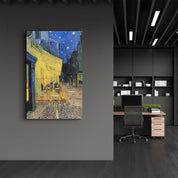 Vincent van Gogh's Café Terrace at Night (1888) | Glass Wall Art - Artdesigna