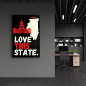 Love This State Illinois | Glass Wall Art - Artdesigna