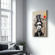 The Crying Gentleman Street Art - Glass Wall Art - Artdesigna