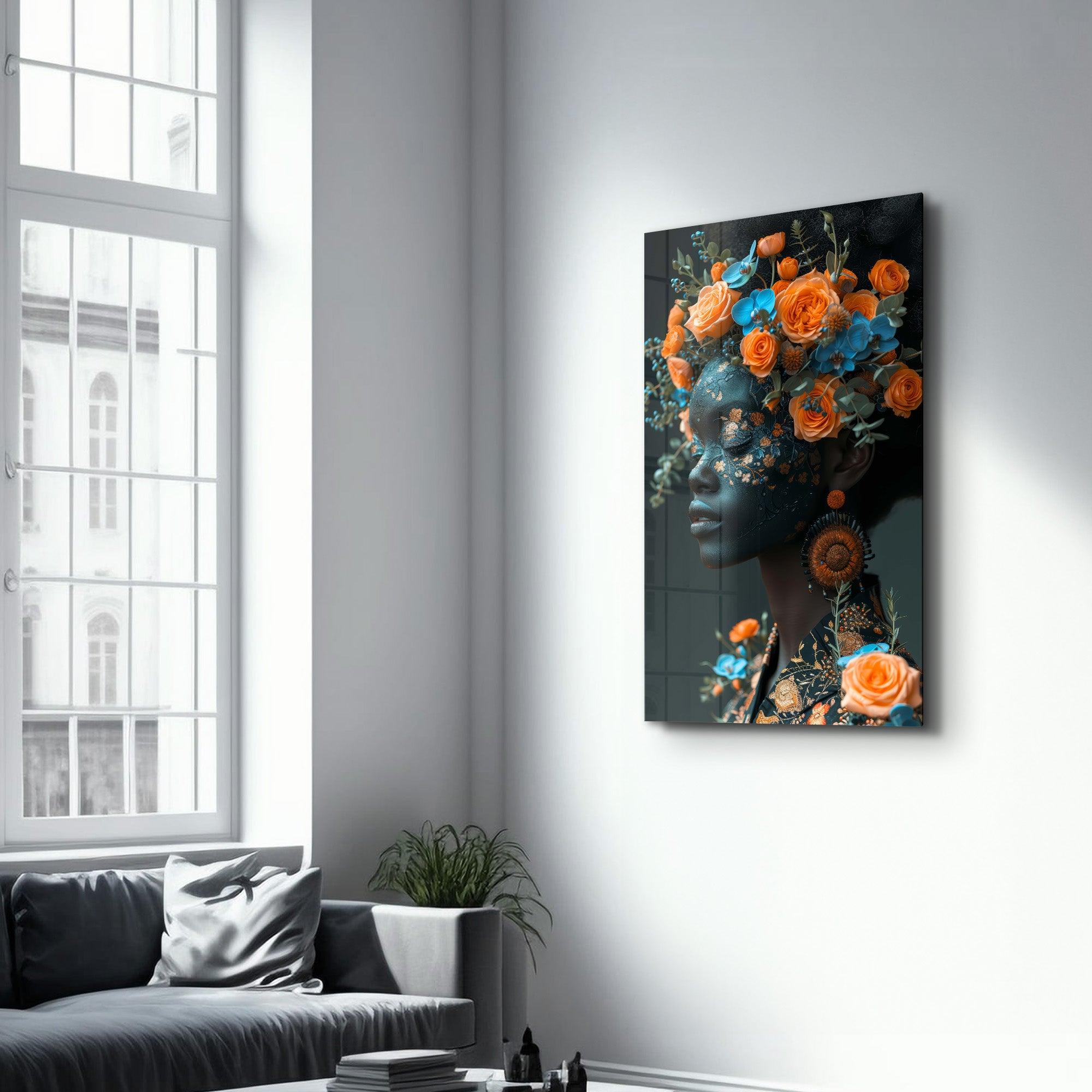 Orange Roses - Glass Wall Art - Artdesigna