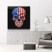 ."American Skull". Designers Collection Glass Wall Art - ArtDesigna Glass Printing Wall Art