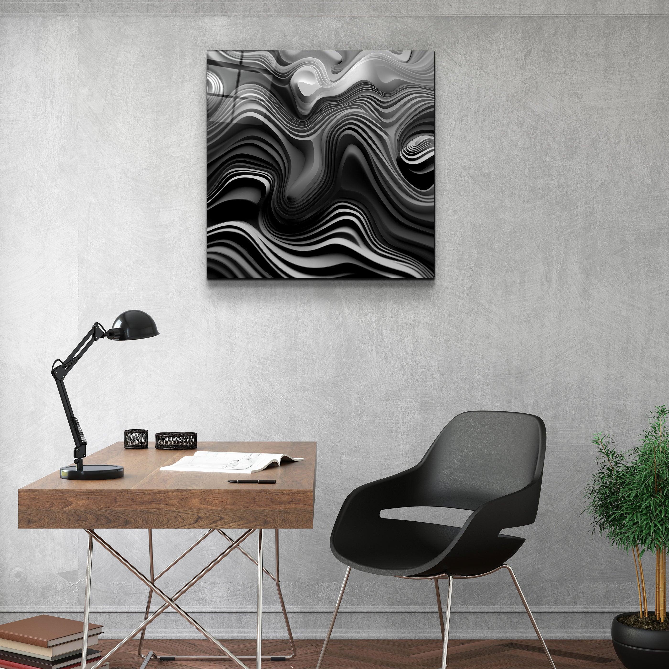 ."Grey Layers". Designers Collection Glass Wall Art - ArtDesigna Glass Printing Wall Art