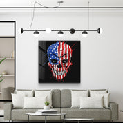 ."American Skull". Designers Collection Glass Wall Art - ArtDesigna Glass Printing Wall Art