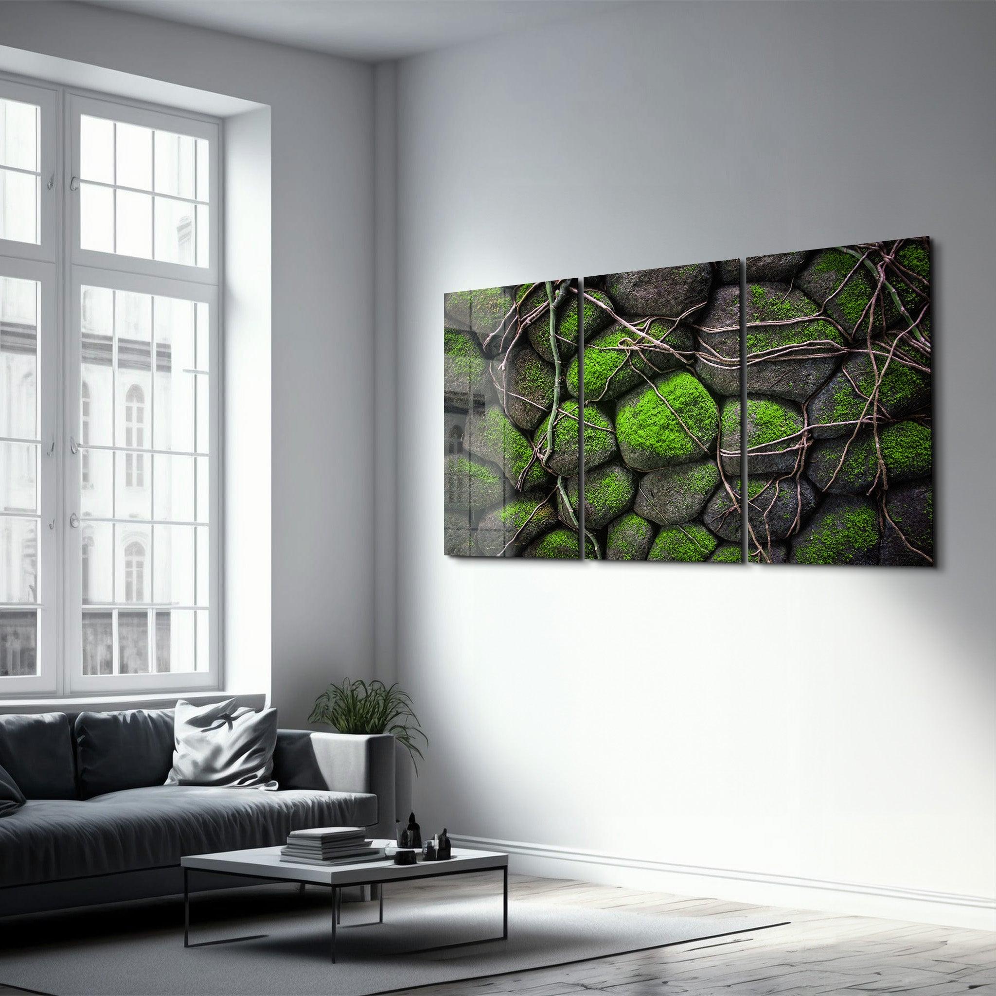 ・"Ivy on the Stone - Trio"・Glass Wall Art - ArtDesigna Glass Printing Wall Art