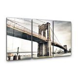 ・"Brooklyn Bridge - Trio"・Glass Wall Art