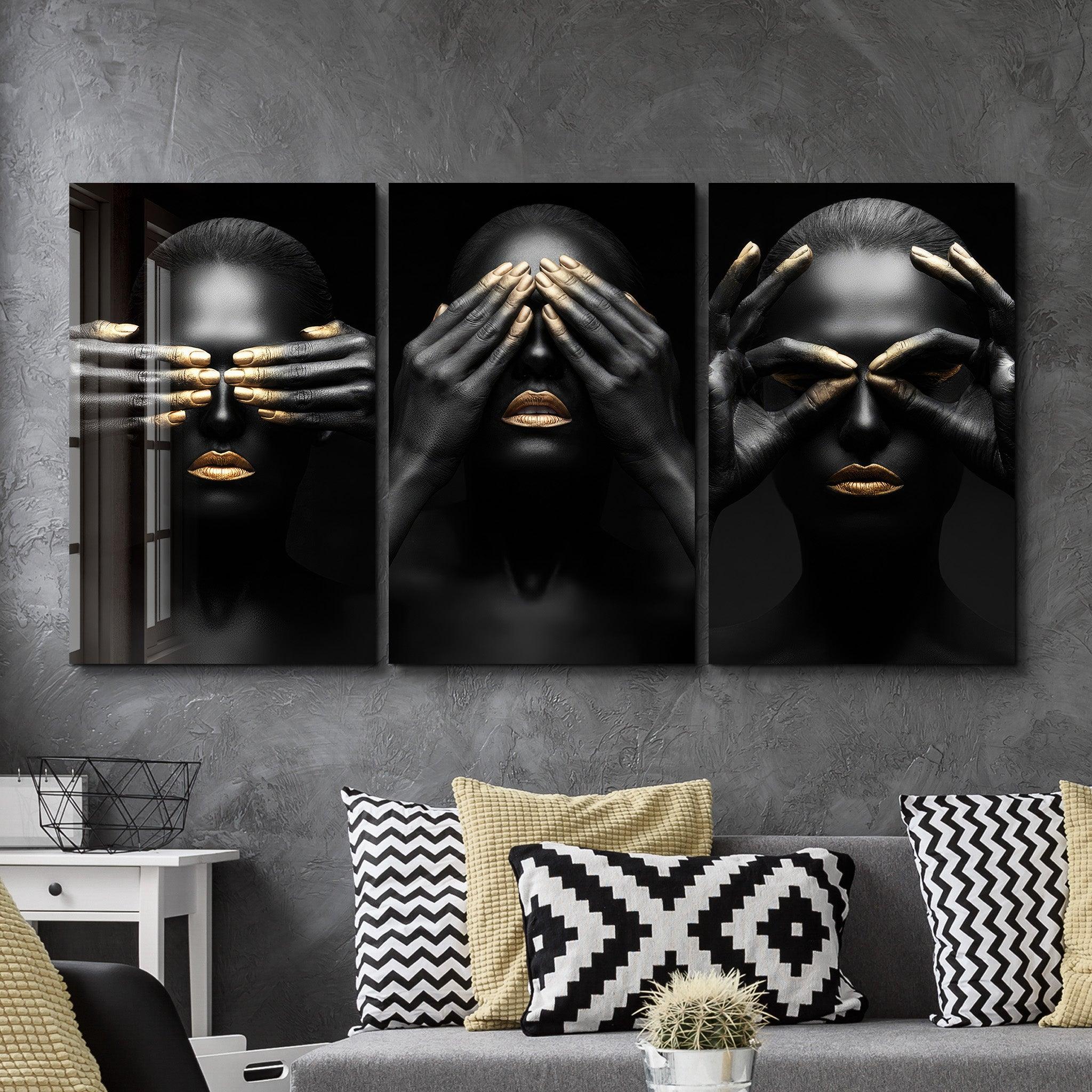 ・"Hands and Eyes - Trio"・Glass Wall Art - ArtDesigna Glass Printing Wall Art