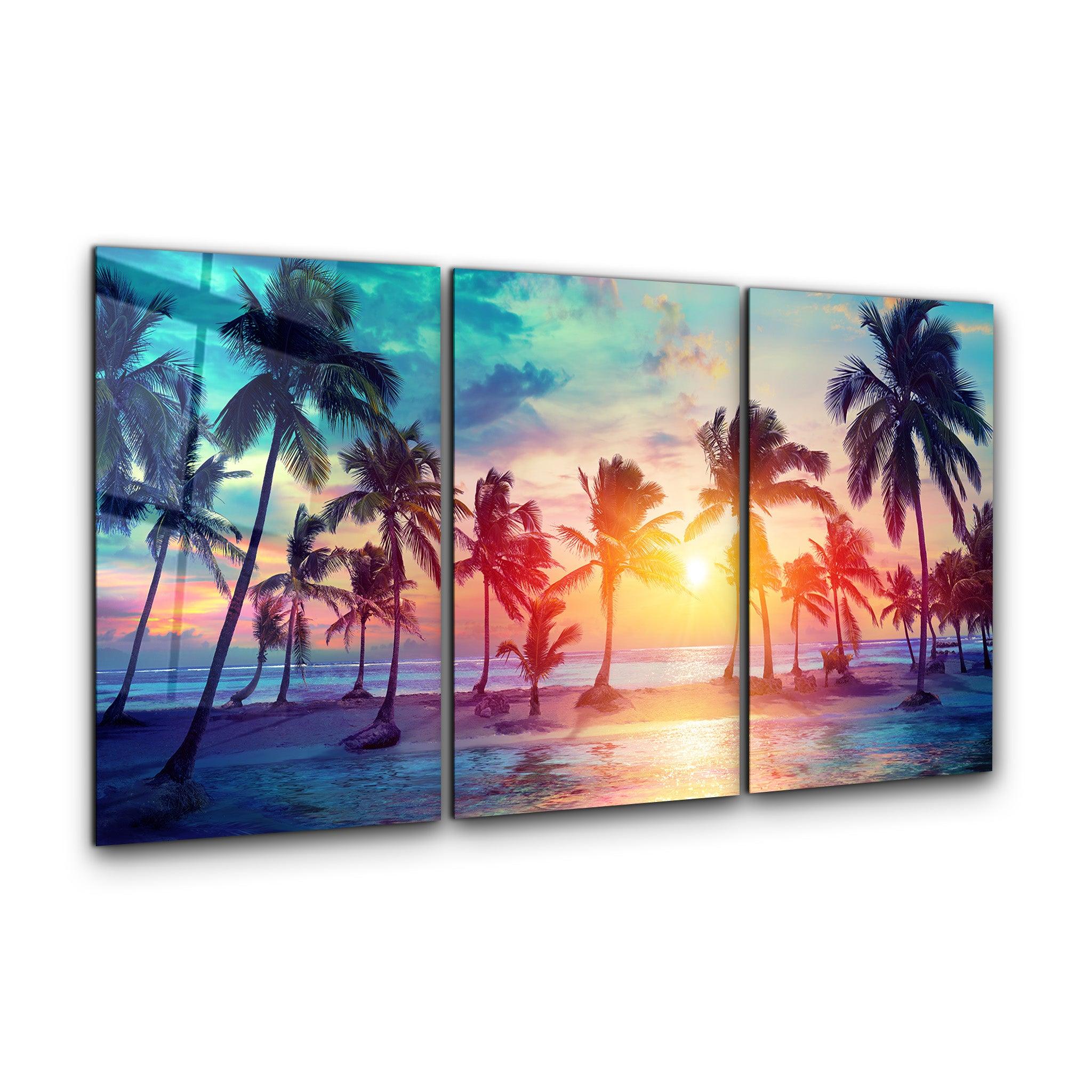 ・"Palm Trees - Trio"・Glass Wall Art - ArtDesigna Glass Printing Wall Art