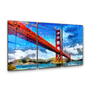 ・"Golden Gate Bridge - Trio"・Glass Wall Art - ArtDesigna Glass Printing Wall Art