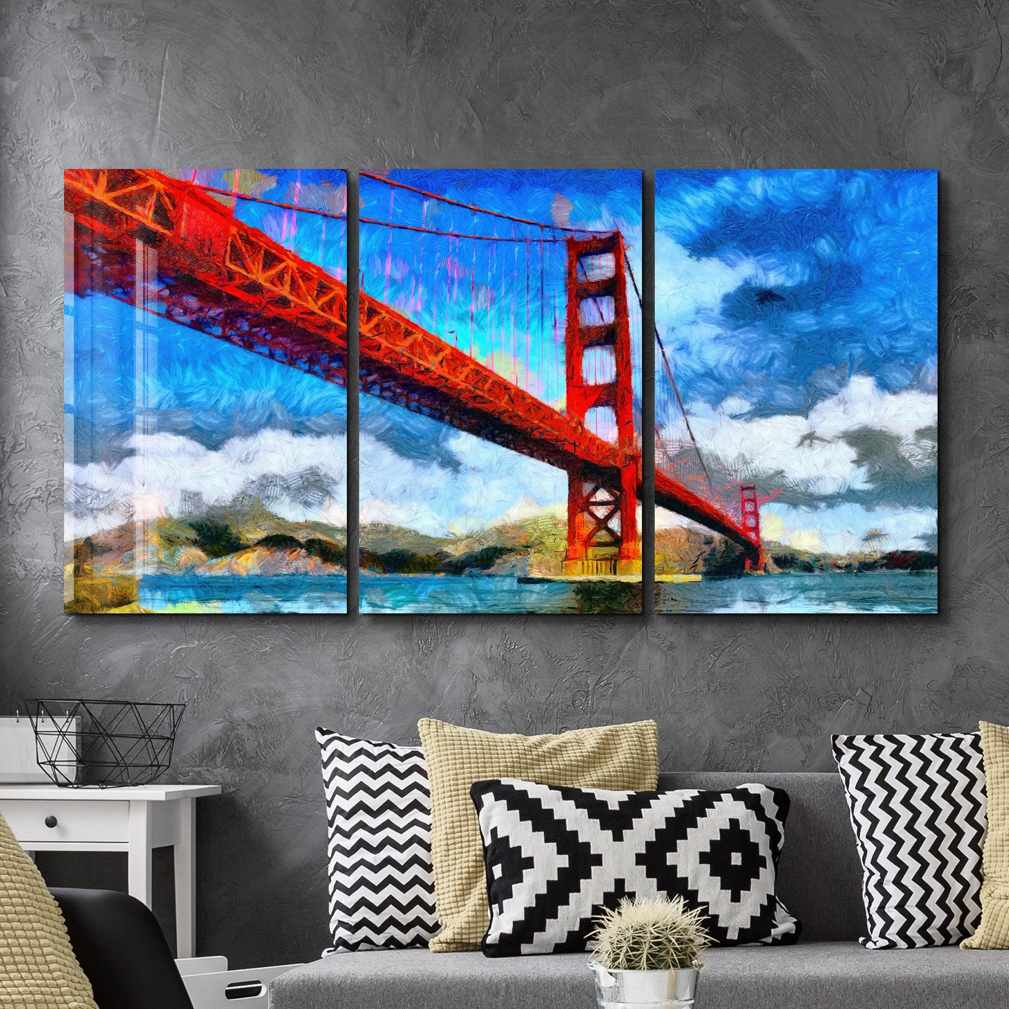 ・"Golden Gate Bridge - Trio"・Glass Wall Art - ArtDesigna Glass Printing Wall Art