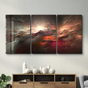 ・"Red Sky - Trio"・Glass Wall Art - ArtDesigna Glass Printing Wall Art