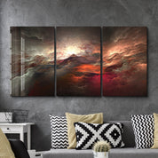 ・"Red Sky - Trio"・Glass Wall Art - ArtDesigna Glass Printing Wall Art