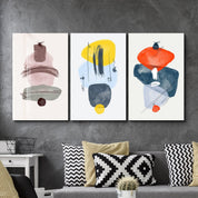 ・"Abstract Shapes and Lines - Trio"・Glass Wall Art - ArtDesigna Glass Printing Wall Art