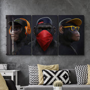 ・"Monkeys Gang - Trio"・Glass Wall Art - ArtDesigna Glass Printing Wall Art