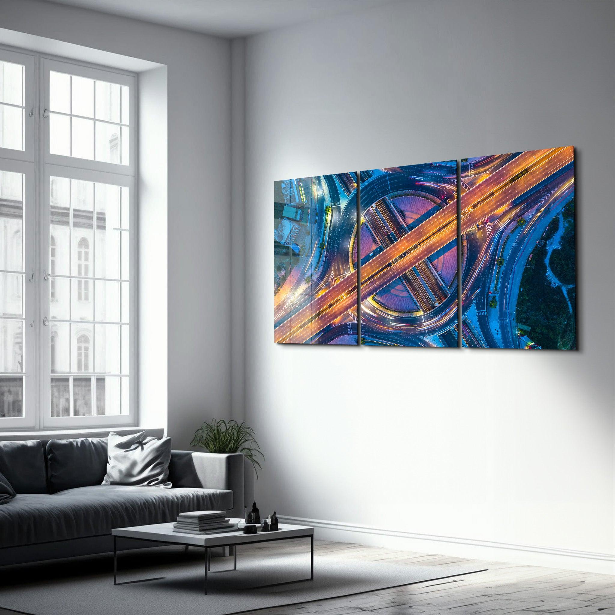 ・"Intersection - Trio"・Glass Wall Art - ArtDesigna Glass Printing Wall Art