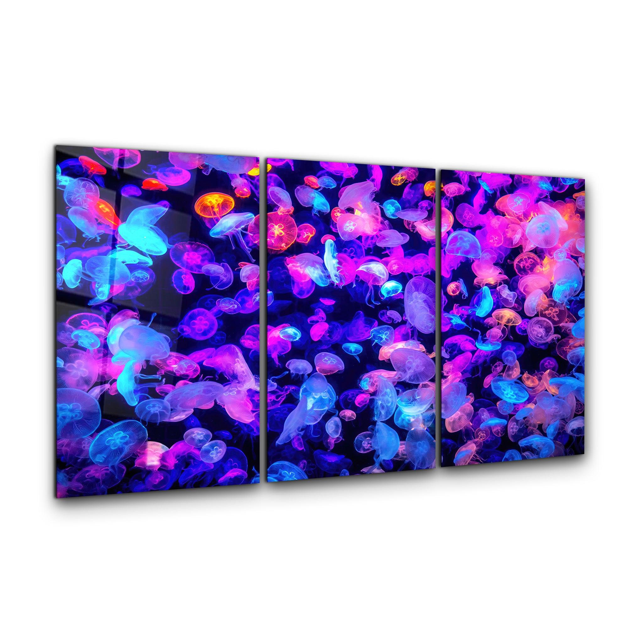 ・"Jellyfish - Trio"・Glass Wall Art - ArtDesigna Glass Printing Wall Art