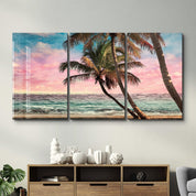 ・"Palm Beach Retro Filter - Trio"・Glass Wall Art - ArtDesigna Glass Printing Wall Art