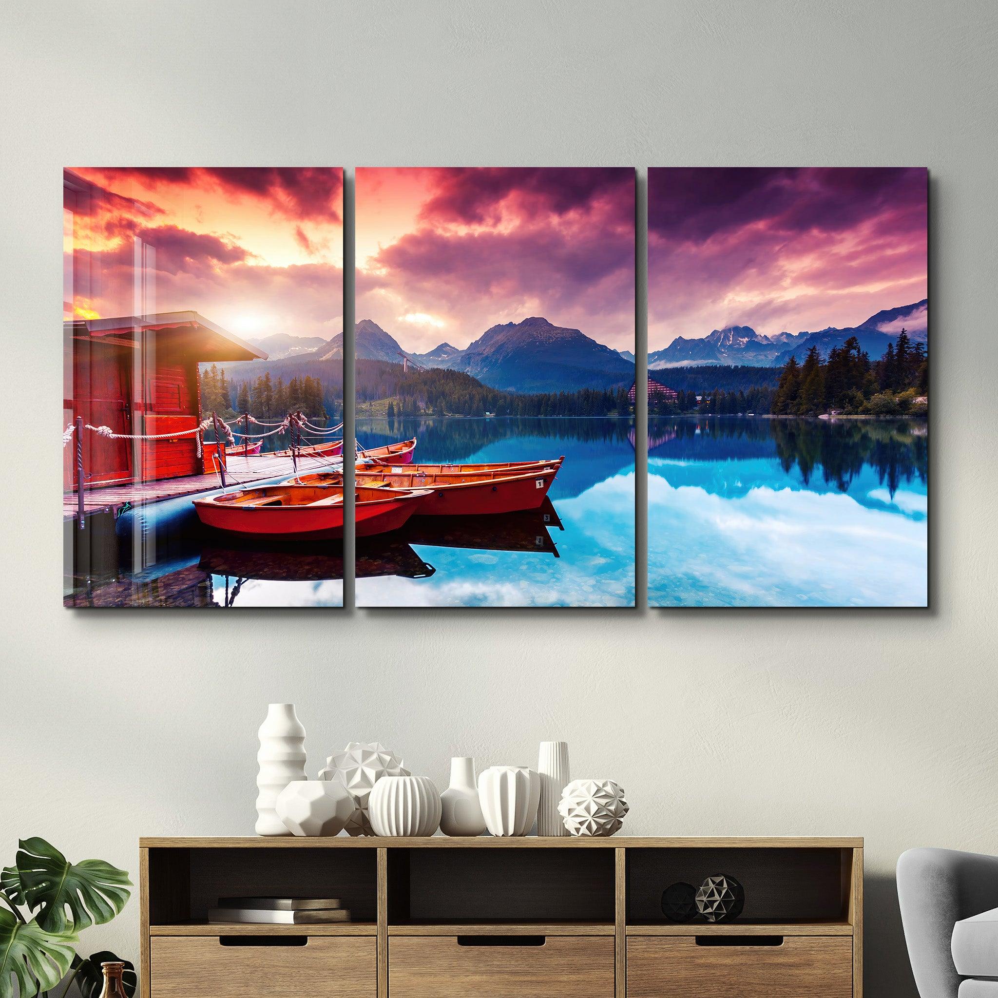 ・"Silent Lake V1 - Trio"・Glass Wall Art - ArtDesigna Glass Printing Wall Art