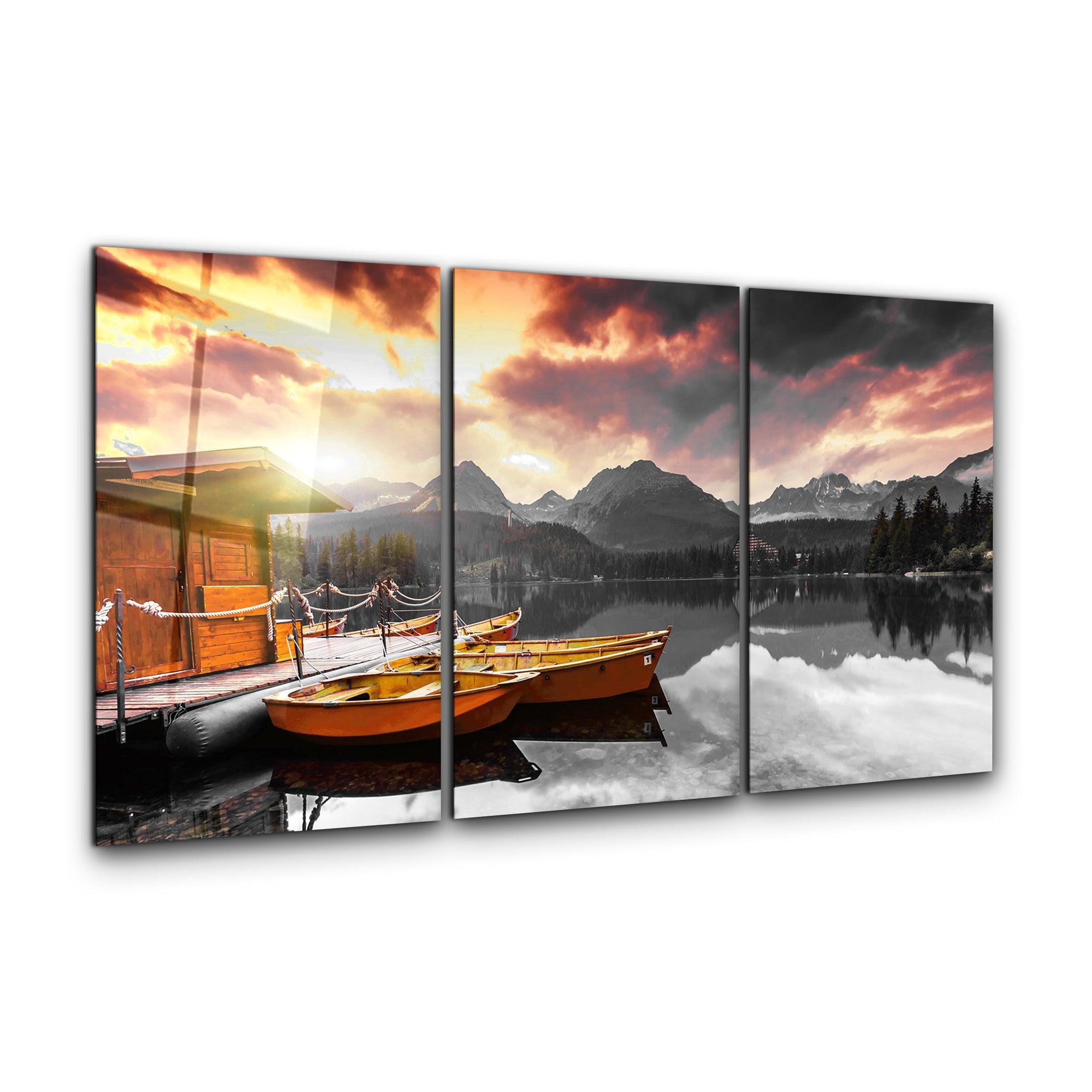 ・"Silent Lake V2 - Trio"・Glass Wall Art - ArtDesigna Glass Printing Wall Art