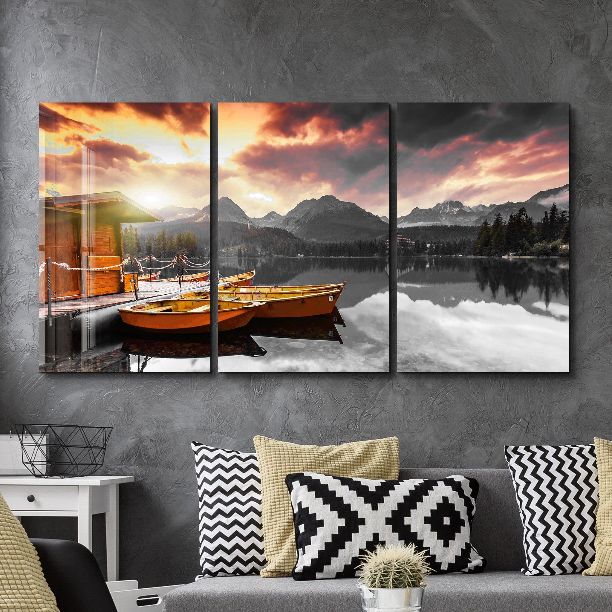 ・"Silent Lake V2 - Trio"・Glass Wall Art - ArtDesigna Glass Printing Wall Art