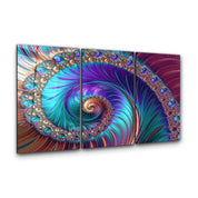 ・"Blue Swirl - Trio"・Glass Wall Art - ArtDesigna Glass Printing Wall Art