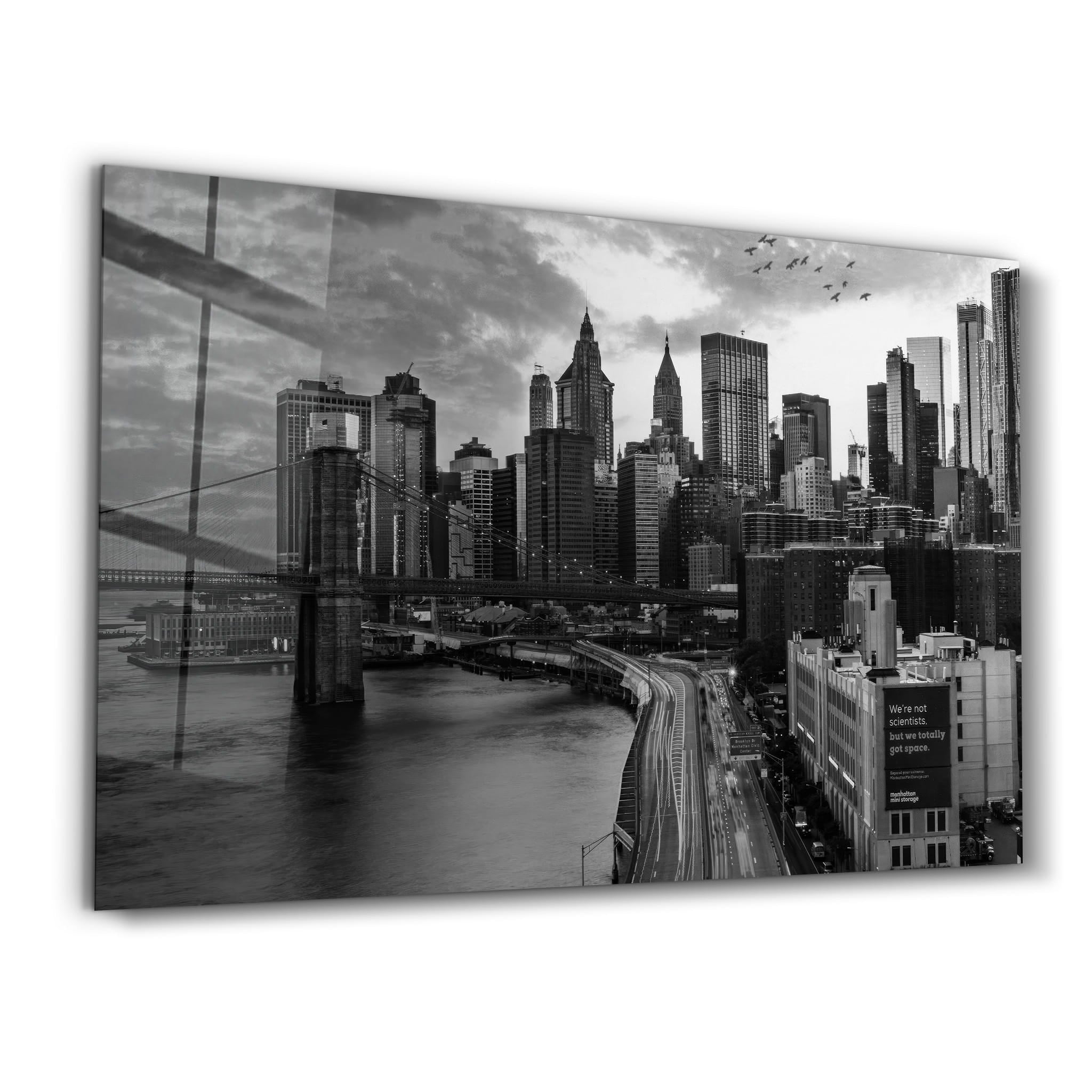 Empty Road in Downtown | Glass Wall Art