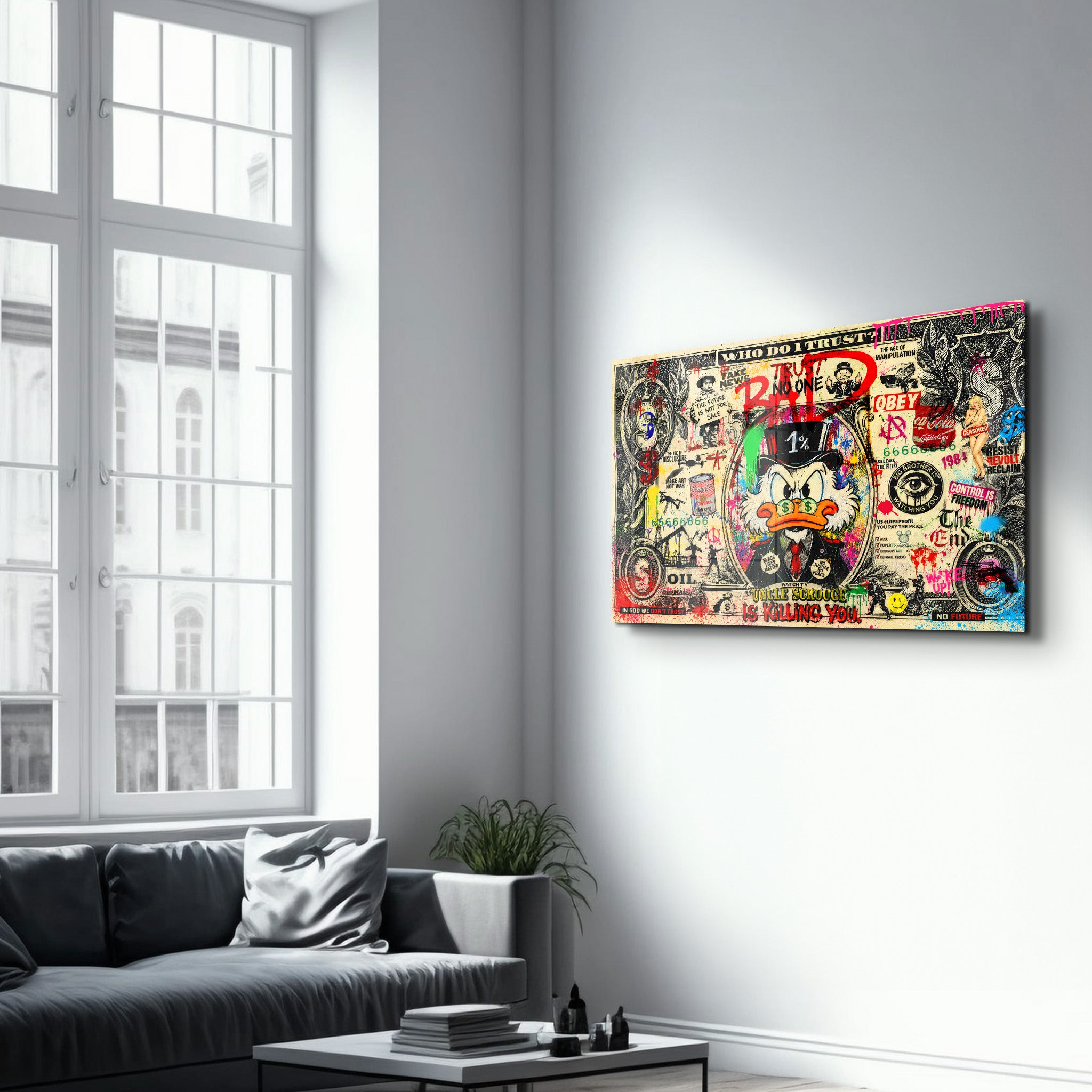 Trust no one by Mr. Pablo Costa | Glass Wall Art
